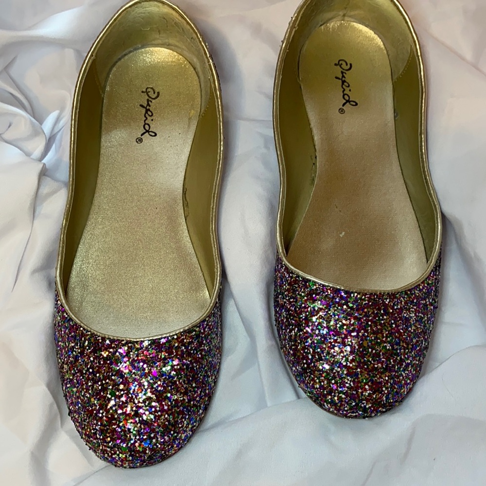 Multi color glitter flats